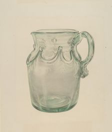 Glass Pitcher, c. 1940. Creator: Elisabeth Fulda