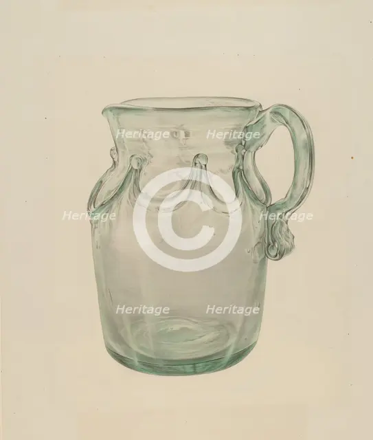 Glass Pitcher, c. 1940. Creator: Elisabeth Fulda.