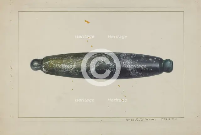 Glass Rolling Pin, c. 1938. Creator: Amos C. Brinton.