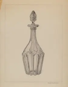 Glass Wine Decanter, c. 1937. Creator: Erwin Schwabe