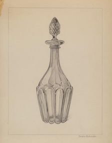 Glass Wine Decanter, c. 1937. Creator: Erwin Schwabe