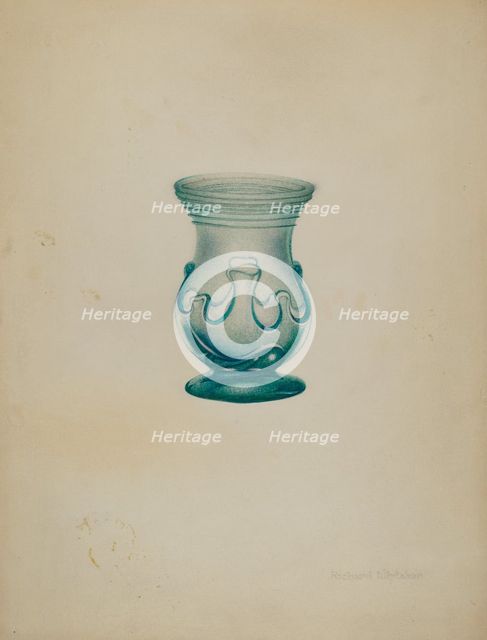 Glass Vase, 1935/1942. Creator: Richard Whitaker.