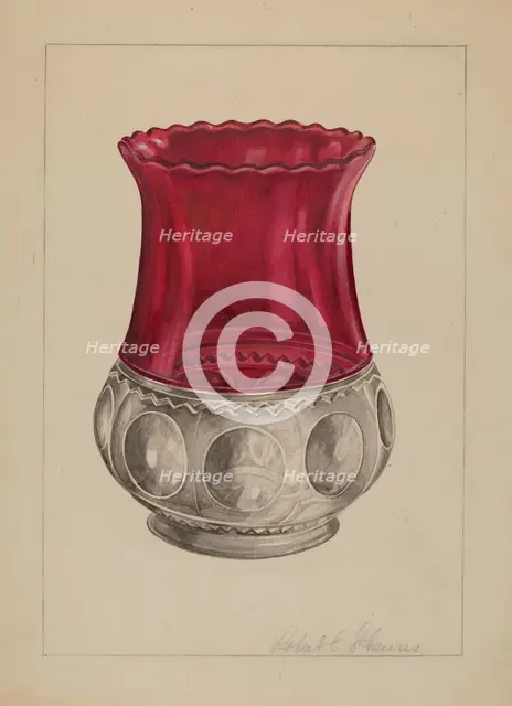 Glass Vase, c. 1937. Creator: Robert Schuerer.