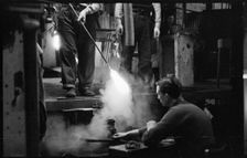 Glassblowing, Wear Flint Glass Works, Alfred Street, Millfield, Sunderland, 1961. Creator: Eileen Deste