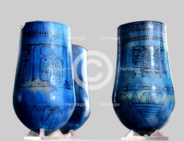 Glasses of Pharaoh Ramses II, made in blue faience, 1304 - 1237 a.C..