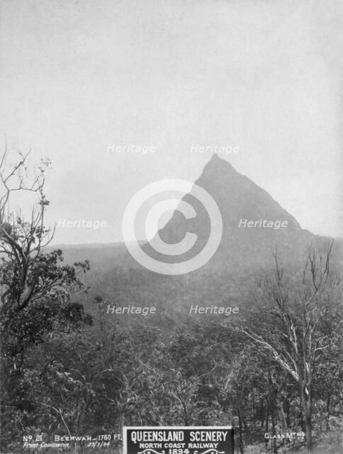 Glasshouse  Mountains: Beerwah from Coonowrin, 1894. Creator: Unknown.