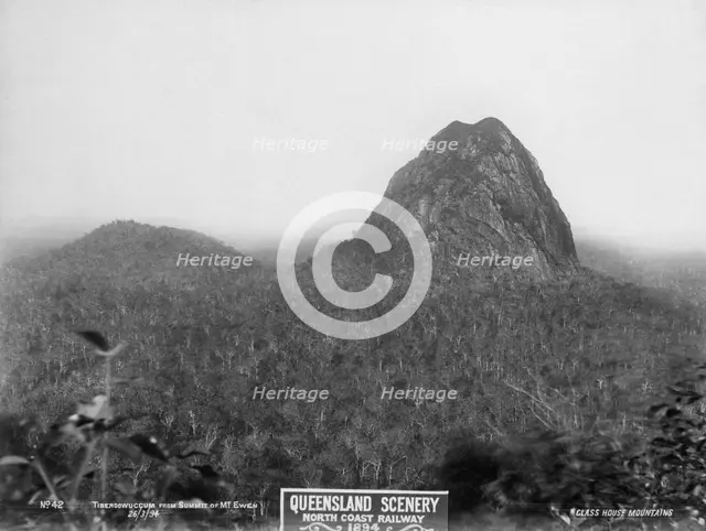 Glasshouse Mountains, Tibberoowuccum from Mt Ewen, 1894. Creator: Unknown.