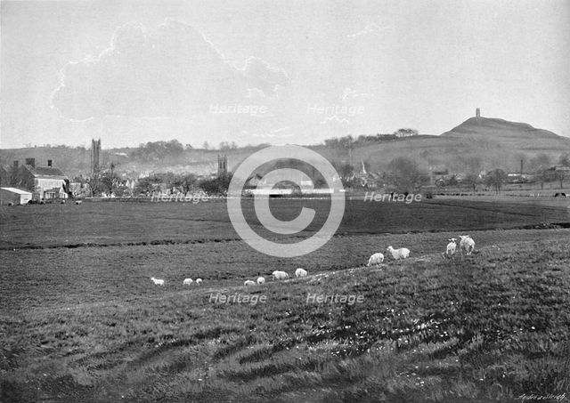 'Glastonbury and the Tor', c1896. Artist: Walter Tully.