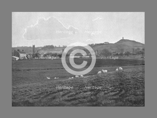 Glastonbury and the Tor, c1900. Artist: Walter Tully.