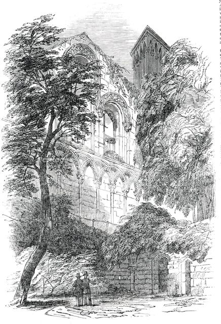 Glastonbury Abbey - interior of St. Joseph's Chapel, from the Crypt, 1850. Creator: Unknown.