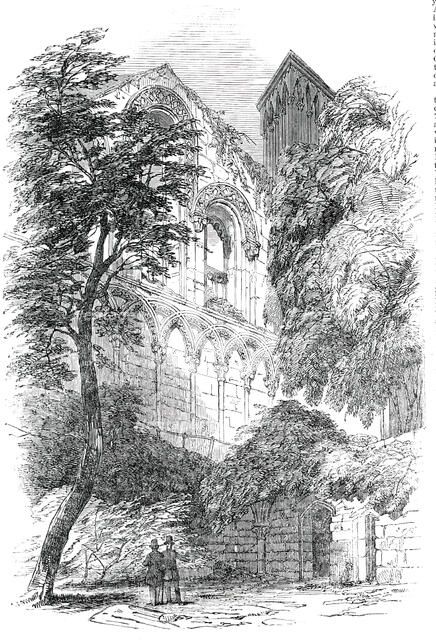 Glastonbury Abbey - interior of St. Joseph's Chapel, from the Crypt, 1850. Creator: Unknown.