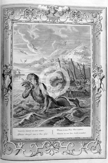 Glaucus turned into a sea god, 1733. Artist: Bernard Picart