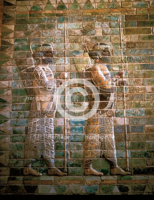 Glazed brick relief of archers from the Royal Guard, Palace of Darius I, Susa, Persian, 522-486 BC. Artist: Unknown