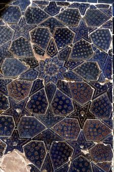 Glazed brick tiling in Shah-i-Zinda Complex, Samarkand, 14th-15th century Artists: CM Dixon, Unknown