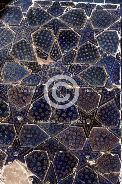 Glazed brick tiling in Shah-i-Zinda Complex, Samarkand, 14th-15th century Artists: CM Dixon, Unknown.