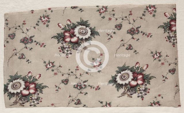 Glazed Chintz Fragment, c. 1830. Creator: Unknown.