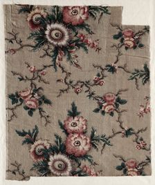 Glazed Chintz Fragment, c. 1840. Creator: Unknown