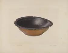 Glazed Clay Bowl, 1935/1942. Creator: Clyde L. Cheney
