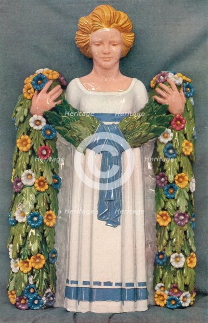 'Glazed Faiece Figure from a war memorial at Rugby School', c1922, (1923). Artists: Harold Stabler, Phoebe Stabler, Carter, Stabler & Adams Ltd.