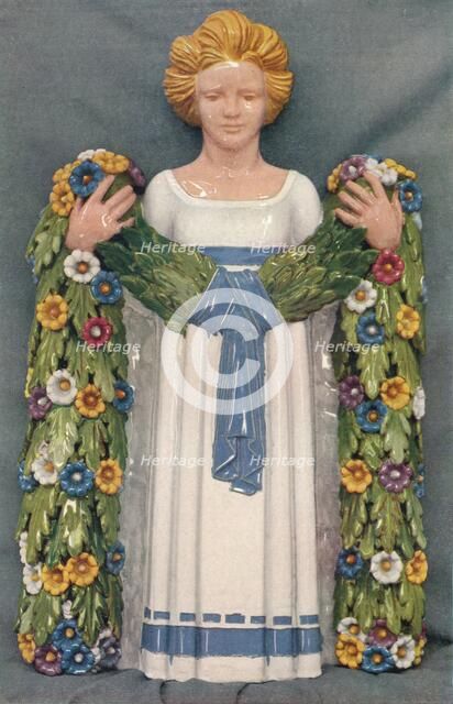 'Glazed Faiece Figure from a war memorial at Rugby School', c1922, (1923). Artists: Harold Stabler, Phoebe Stabler, Carter, Stabler & Adams Ltd.