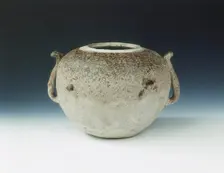 Glazed pottery jar impressed with cloth pattern, Warring States period, China, c4th century BC. Creator: Unknown