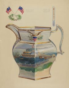 Glazed Stone China Pitcher, 1935/1942. Creator: Charles Caseau