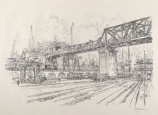 Gleisdreieck, 1921. Creator: Joseph Pennell