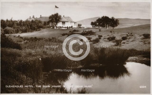 'Gleneagles Hotel, The Club House & The Deuk Dubs', c1930. Artist: Unknown.