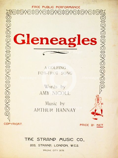 'Gleneagles', music cover, 1923. Creator: Unknown.