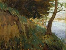 Glimpse of the Hutt River, Western Hutt, (c1910s). Creator: Ernest George Hood