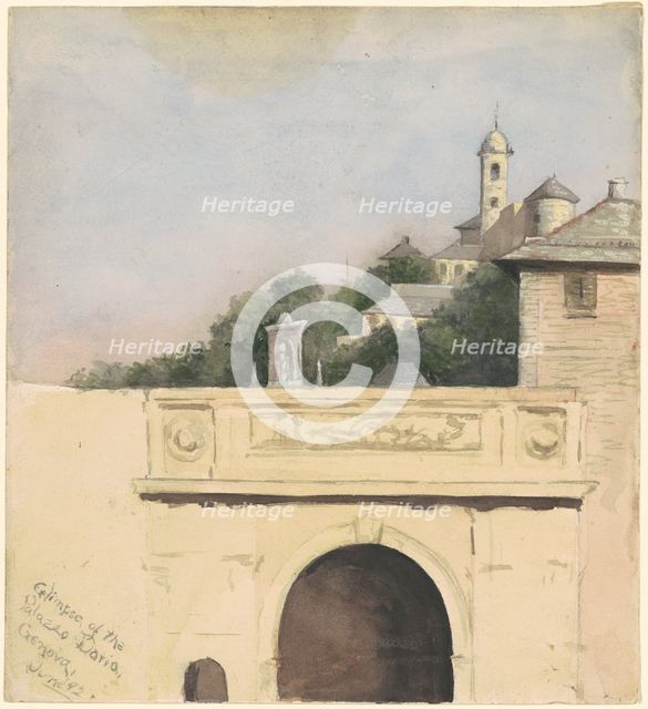 Glimpse of the Palazzo Doria, Genova, 1892. Creator: Marietta Minnigerode Andrews.