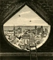 Glimpse of Sandusky, from St. Paul's Church 1872. Creator: John Douglas Woodward