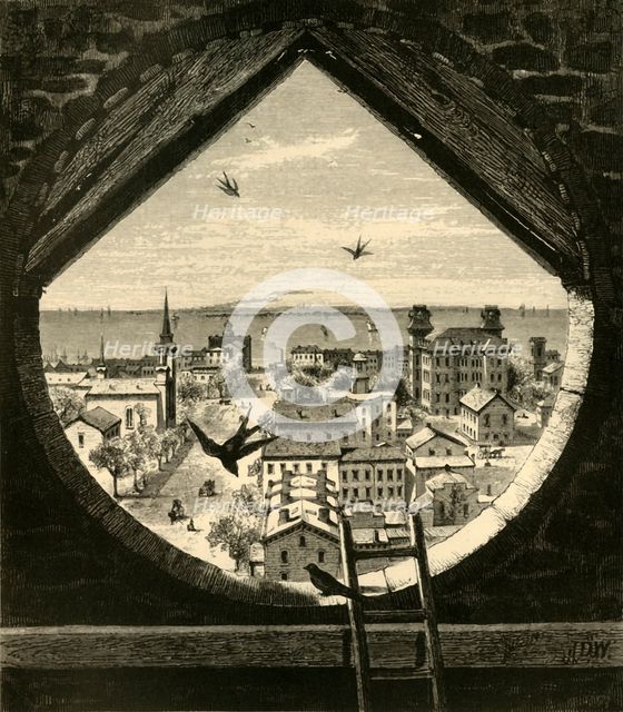 'Glimpse of Sandusky, from St. Paul's Church', 1872. Creator: John Douglas Woodward.