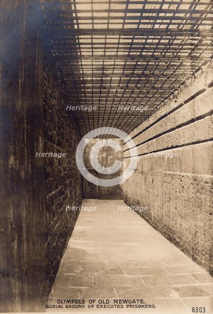 Glimpses of Old Newgate - Burial Ground of Executed Prisoners, c1900.  Creator: Rotophot.