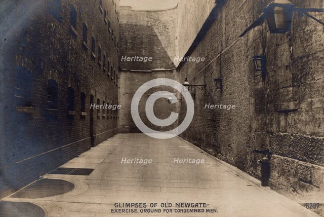 Glimpses of Old Newgate - Exercise Ground for Condemned Men, c1900. Creator: Rotophot.