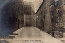 Glimpses of Old Newgate - Exercise Ground for Condemned Men, c1900. Creator: Rotophot