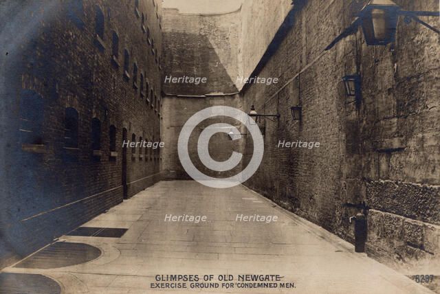 Glimpses of Old Newgate - Exercise Ground for Condemned Men, c1900. Creator: Rotophot.