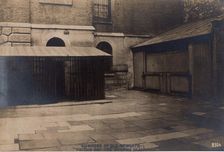 Glimpses of Old Newgate - Visiting Box and Exterior of Scaffold, c1900. Creator: Rotophot