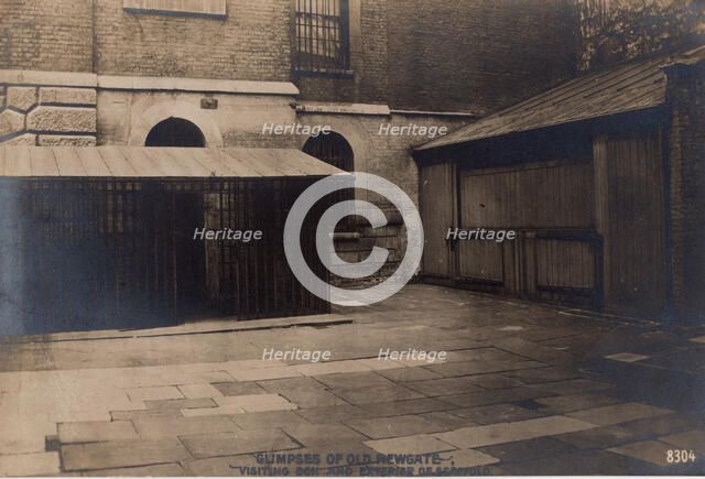 Glimpses of Old Newgate - Visiting Box and Exterior of Scaffold, c1900.  Creator: Rotophot.