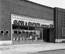 Globe & Simpson shop window, Nottingham, Nottinghamshire, 1961. Creator: Michael Walters