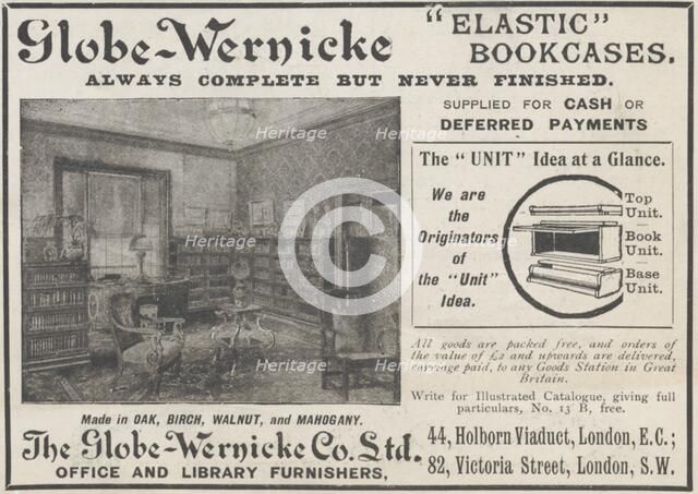 Globe-Wernicke  Elastic bookcase, 1906. Artist: Unknown