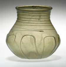 Globular Beaker with Trails, Anglo-Saxon, 5th-7th century. Creator: Unknown