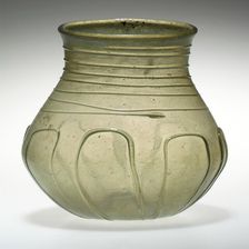 Globular Beaker with Trails, Anglo-Saxon, 5th-7th century. Creator: Unknown