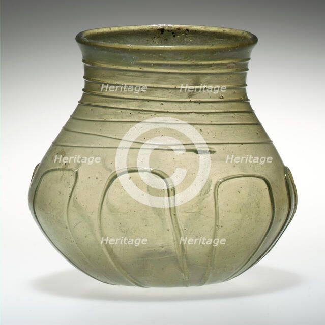 Globular Beaker with Trails, Anglo-Saxon, 5th-7th century. Creator: Unknown.