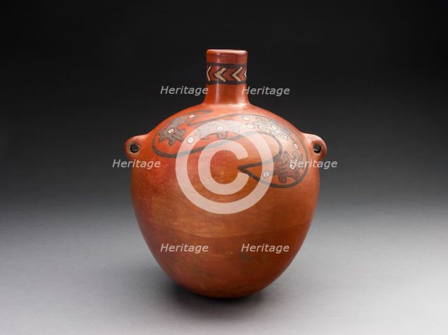 Globular Jar with Abstract Forms in Spirals on Shoulder, A.D. 600/1000. Creator: Unknown.
