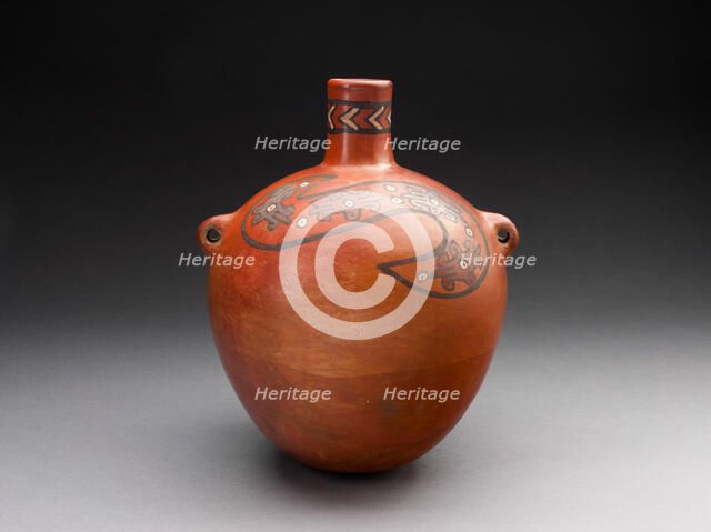 Globular Jar with Abstract Forms in Spirals on Shoulder, A.D. 600/1000. Creator: Unknown.