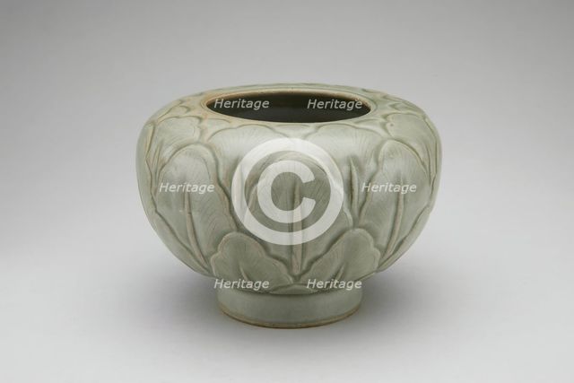 Globular Jar with Overlapping Leaves, Five Dynasties period (907-960). Creator: Unknown.
