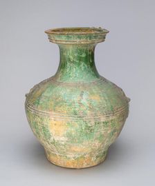 Globular Jar with Mock Ogre Mask Ring Handles, Han dynasty (206 B.C.-A.D. 220). Creator: Unknown