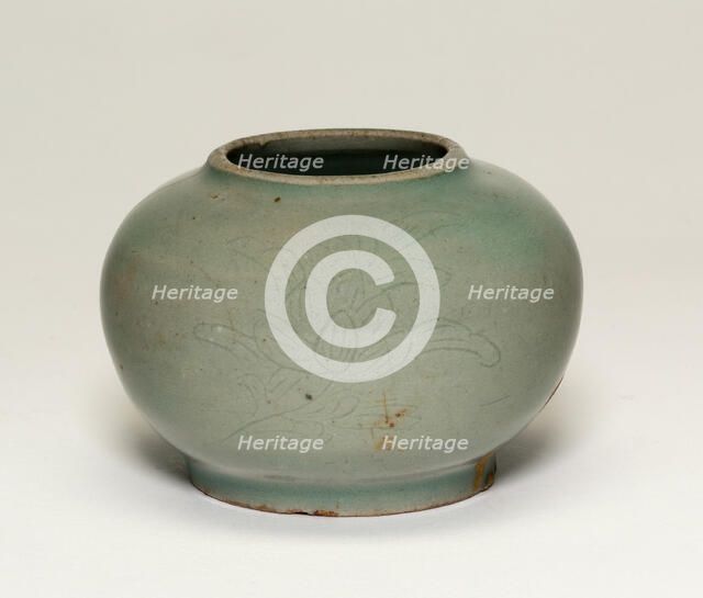 Globular Jar with Stylized Peonies, Korea, Goryeo dynasty (918-1392), early 11th century. Creator: Unknown.