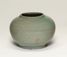 Globular Jar with Stylized Peonies, Korea, Goryeo dynasty (918-1392), early 11th century. Creator: Unknown